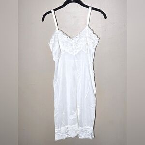 Vintage Lace Lined Coquette Fairycore Chemise Slip Dress, Medium